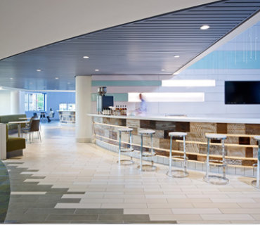 A photo of the coffee bar at the United Therapeutics headquarters at Silver Spring, Maryland